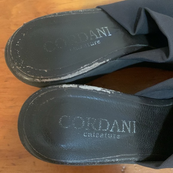 Cordani Women's Lucy Stretch Slide On Micro Wedge in chocolate brown. - Picture 6 of 8